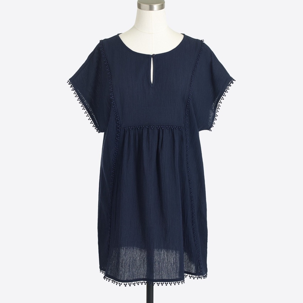 J.Crew Navy Pom-Pom Tunic, Size S